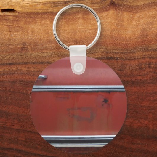 Rode Chevy Silver Trim Sleutelhanger (Voorkant)