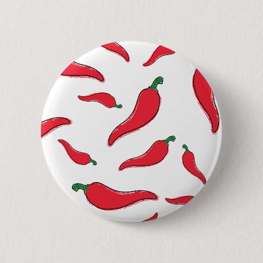 Rode chili, cayennepeper patroon Spaanse pepers Ronde Button 5,7 Cm (Voorkant)