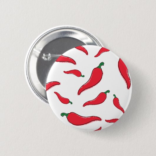 Rode chili, cayennepeper patroon Spaanse pepers Ronde Button 5,7 Cm (Voorkant /achterkant)
