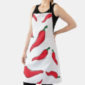 Rode chili, cayennepeper patroon. Spaanse pepers Schort (Insitu)