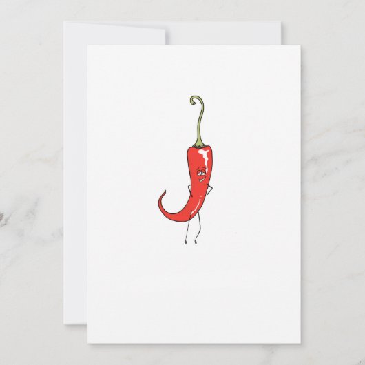 Rode chili grappig kaart (Voorkant)