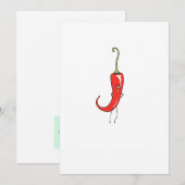Rode chili grappig kaart (Voorkant / Achterkant)