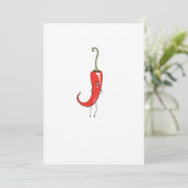 Rode chili grappig kaart (Staand voorkant)