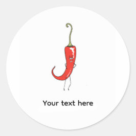 Rode chili grappig ronde sticker