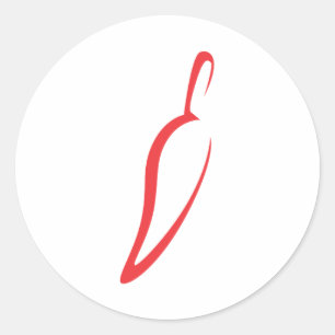 Rode Chili Groente Icoon Ronde Sticker