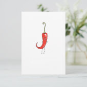 Rode chili leuke bedankkaart (Staand voorkant)
