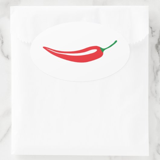 Rode chili peper ovale sticker (Tas)