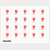 rode chili peper twee dansen abstract ronde sticker (Vel)