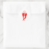 rode chili peper twee dansen abstract ronde sticker (Tas)