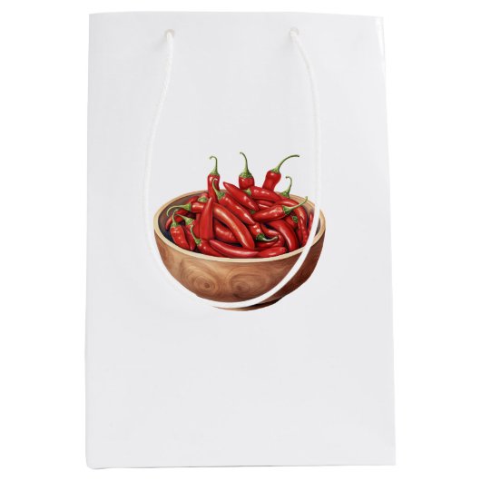 Rode Chili Pepers Medium Cadeauzakje (Voorkant)