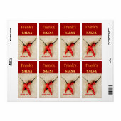 rode chili pepers salsa blikken label (Full Sheet)