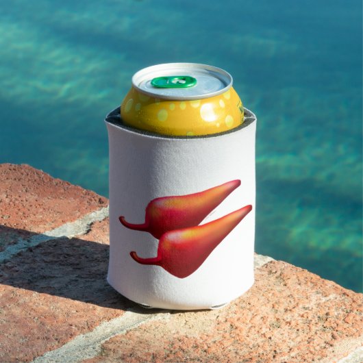 Rode Chili Pepers witte blikjeskoeler (Insitu Zwembad)
