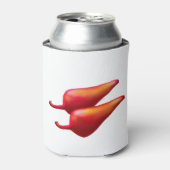 Rode Chili Pepers witte blikjeskoeler (Blikje Voorkant)