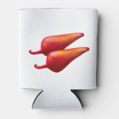 Rode Chili Pepers witte blikjeskoeler (Voorkant)