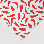 Rode Chili Pepper Patroon op Wit Tissuepapier (Detail)