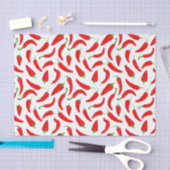 Rode Chili Pepper Patroon op Wit Tissuepapier (Craft)