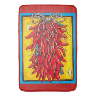 Rode Chili Pepper Ristra Lizard Bath Mat