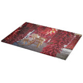 Rode Chili Pepper Ristra op glazen snijplaat Snijplank (Hoek)