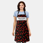 Rode Chili Peppers, Abuela's KeukenChef Schort (Gedragen)