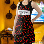 Rode Chili Peppers, Abuela's KeukenChef Schort<br><div class="desc">Fun apron met rode Spaanse pepers en twee regels aangepaste tekst. Voeg de naam van een persoon toe, de naam van uw Abuela, de naam van het restaurant, het café of de naam van een voedselvrachtwagen of verwijder de tekst en de rechthoek en gebruik gewoon het patroon. Ideaal voor aankomende...</div>