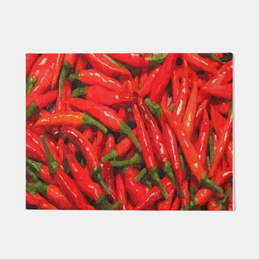 Rode Chili Peppers Deurmat (Voorkant)