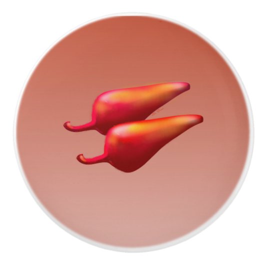 Rode Chili Peppers keramische knop (Voorkant)