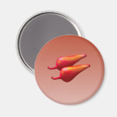 Rode Chili Peppers rond magneet (Voorkant / Achterkant)
