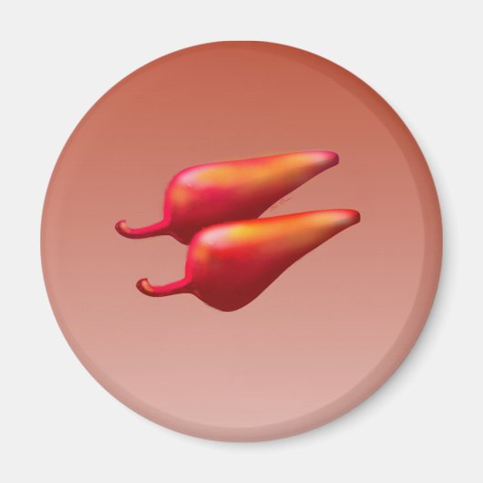 Rode Chili Peppers rond magneet (Voorkant)