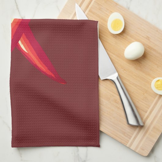 Rode Chili Peppers Theedoek (Quarter Fold)