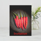 Rode Chili Peppers-uitnodiging Kaart (Staand voorkant)