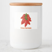 Rode Chili Peppers Voedselcontainer Etiket (Voorkant)
