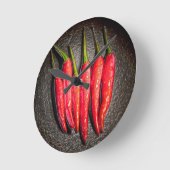 Rode Chili Peppers wandklok (Hoek)