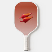 Rode Chili Peppers witte pickleball paddle (Voorkant)