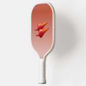 Rode Chili Peppers witte pickleball paddle (Links)