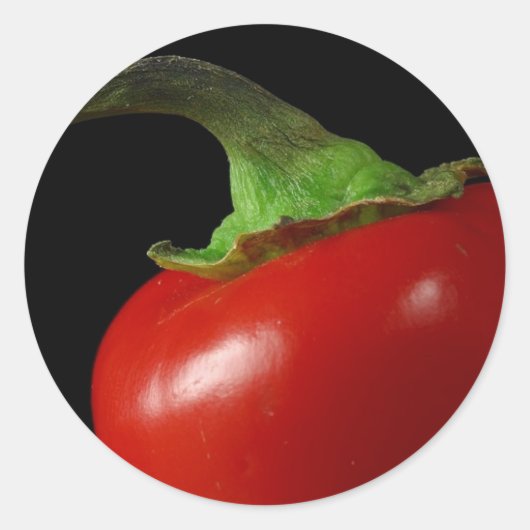 Rode chili ronde sticker (Voorkant)