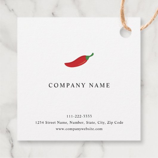 Rode Chilipeper Bedankjes Labels (Achterkant)