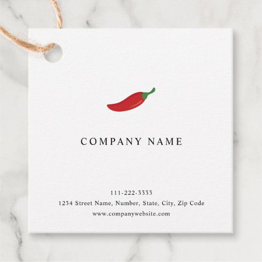 Rode Chilipeper Bedankjes Labels (Voorkant)