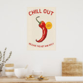 Rode Chilipeper 'Chill Out' Poster Spicy Keuken (Keuken)