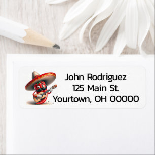 Rode Chilipeper Gitarist Etiket