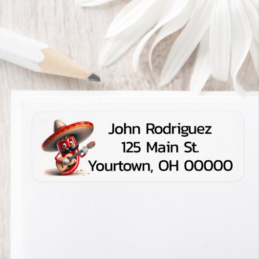 Rode Chilipeper Gitarist Etiket (Insitu)