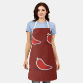 Rode Chilipeper Schort (Gedragen)