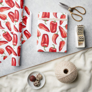 Rode Chilipepers Cadeaupapier
