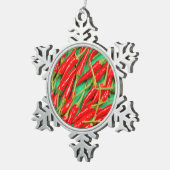 Rode chilipepers kerstversiering tin sneeuwvlok ornament (Rechts)