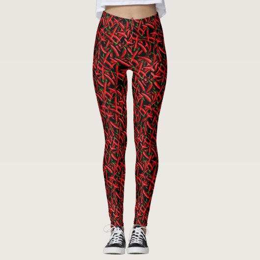 Rode Chilipepers Leggings (Voorkant)
