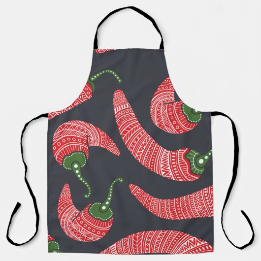 Rode chilipepers: naadloos motief schort (Voorkant)