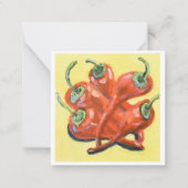 Rode Chilipepers Notitiekaartje (Voorkant)