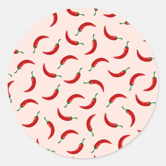 Rode chilipepers op lichte achtergrond ronde sticker (Voorkant)