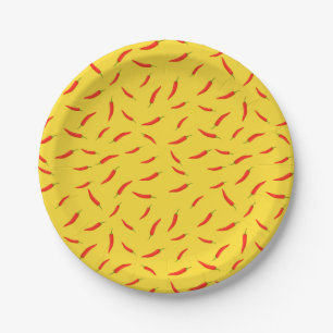 Rode Chilipepers Patroon Papieren Bordje