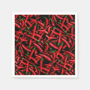 Rode Chilipepers Patroon Servet