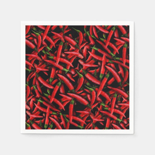 Rode Chilipepers Patroon Servet (Voorkant)